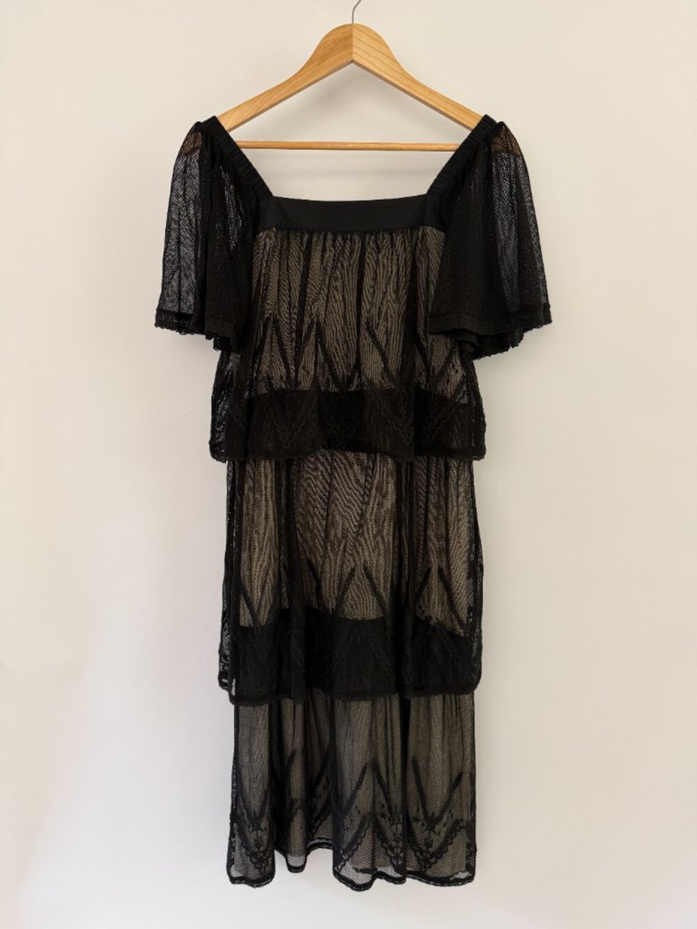 St. Roche Black Lace Prairie Midi Dress Coquette Regency Dainty Whimsigoth